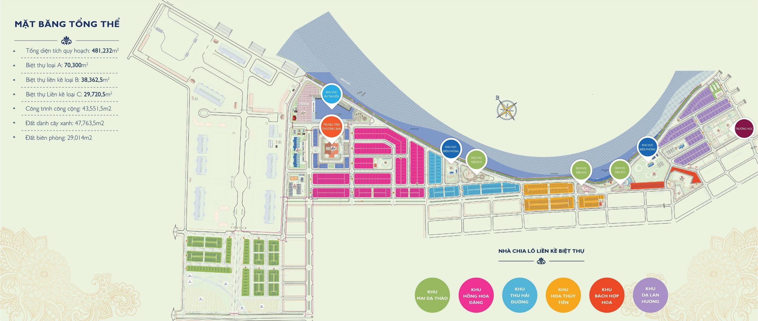 Mặt bằng tổng thể dự án Kalong Riverside Móng Cái