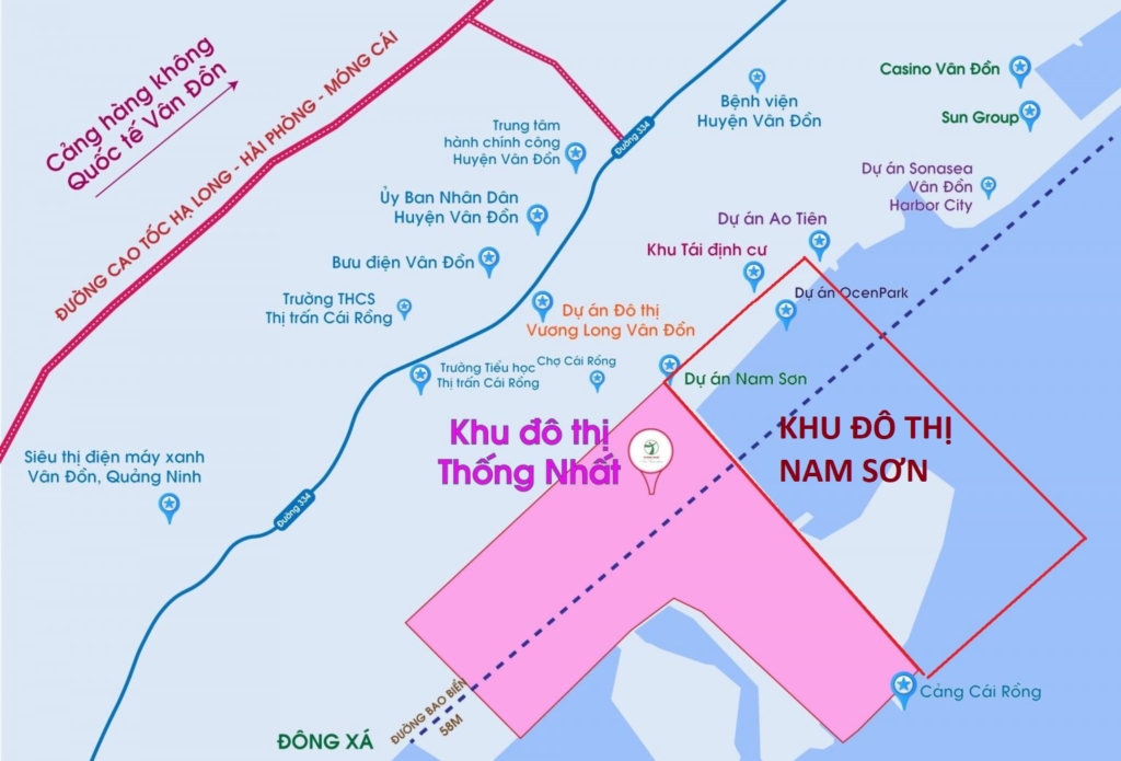 Vị trí khu đô thị Nam Sơn Vân Đồn