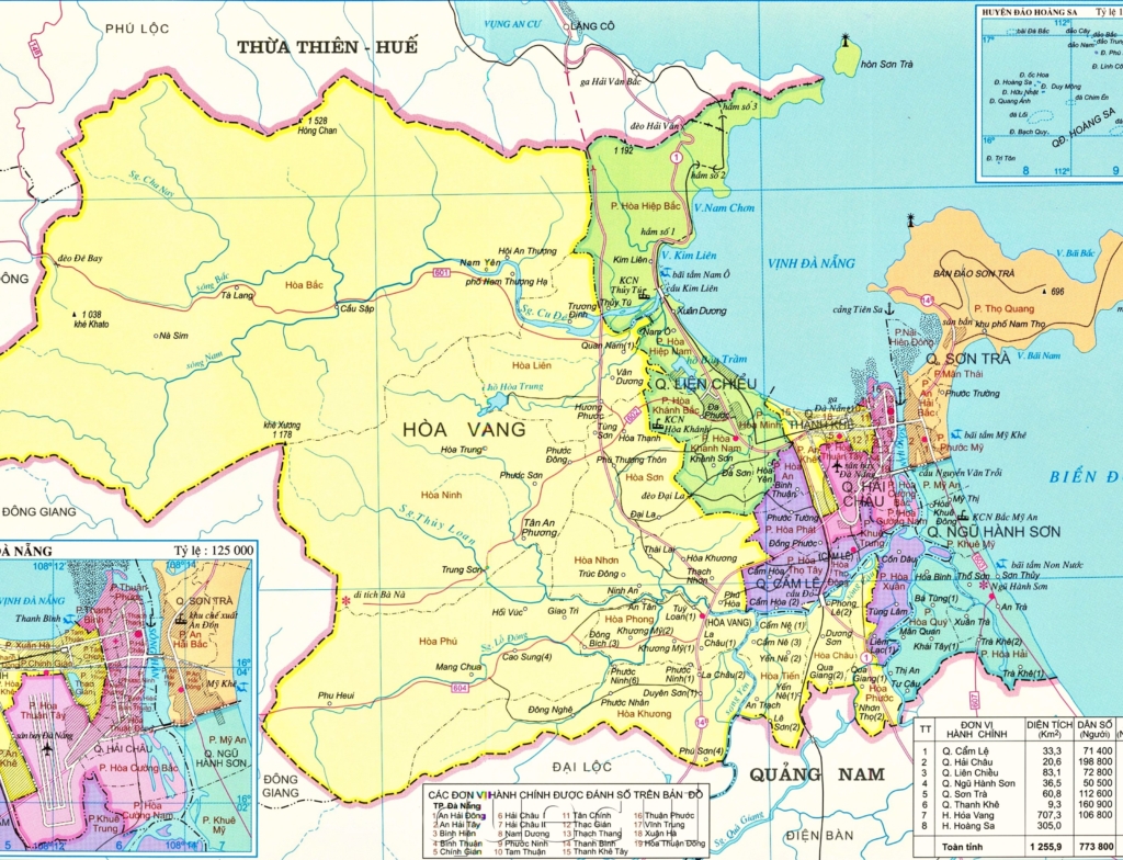 Bản đồ hành chính Đà Nẵng