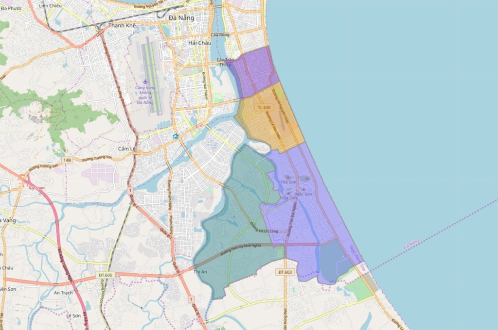 Bản đồ hành chính quận Ngũ Hành Sơn Đà Nẵng