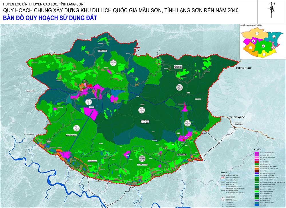 Bản đồ quy hoạch sử dụng đất khu du lịch Mẫu Sơn