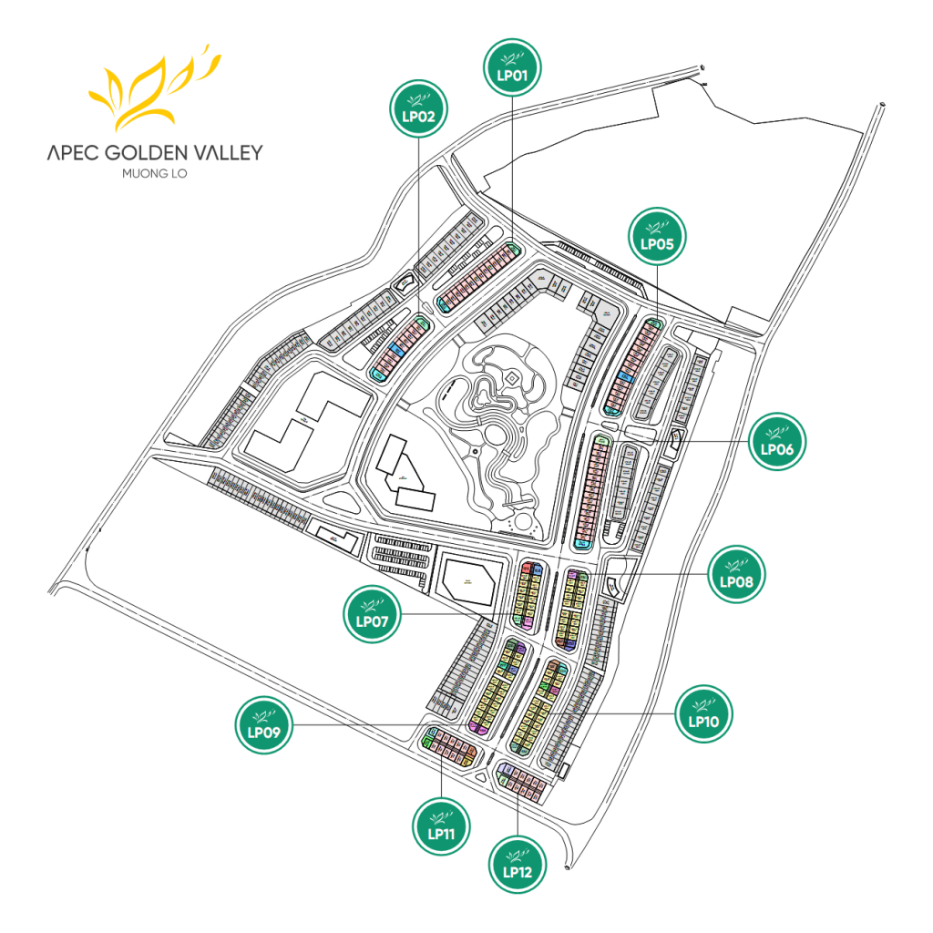 Mặt bằng dự án Apec Golden Valley Mường Lò Yên Bái
