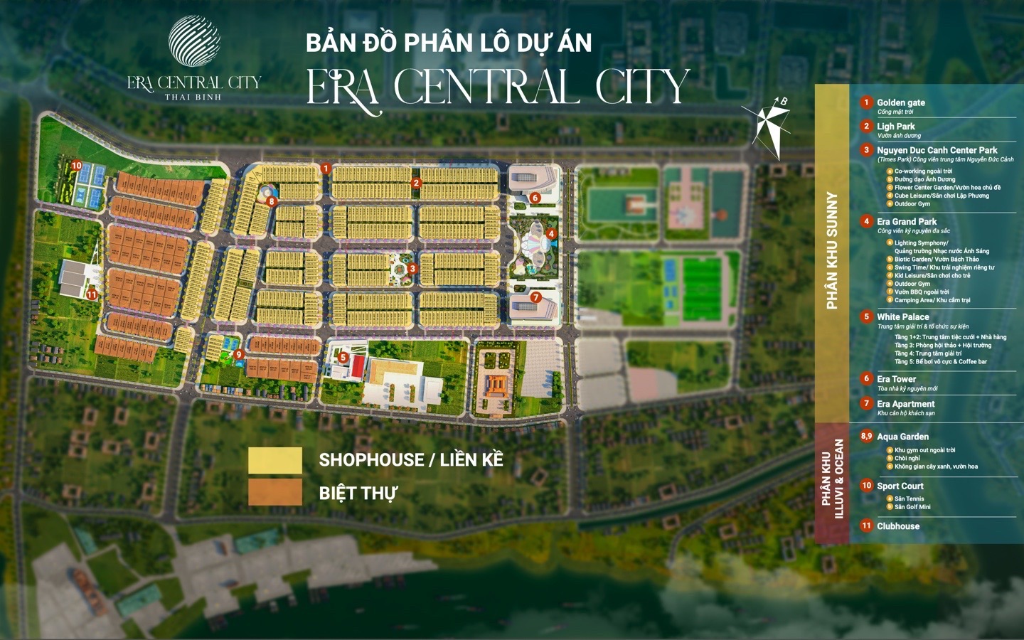Mặt bằng phân lô khu đô thị Era Central City Thái Bình