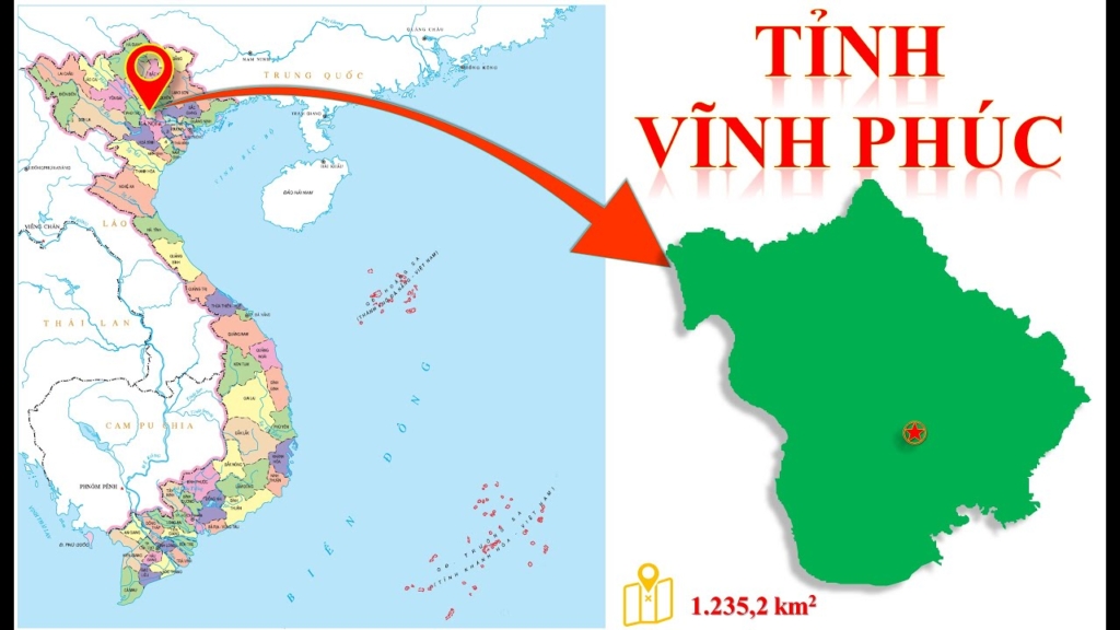 Vị trí địa lý tỉnh Vĩnh Phúc trên bản đồ Việt Nam