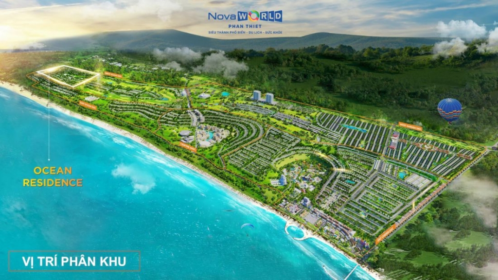 Vị trí phân khu Ocean Residence Novaworld Phan Thiết