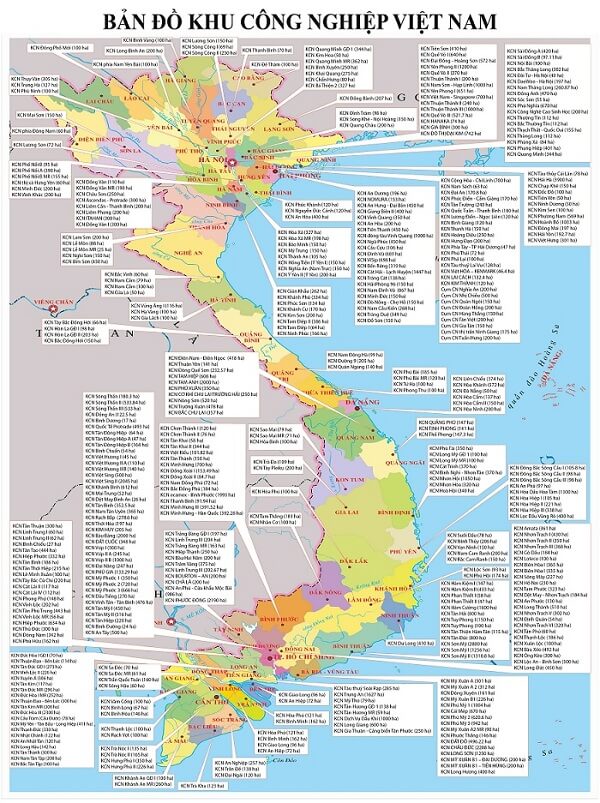 Bản đồ khu công nghiệp ở Việt Nam