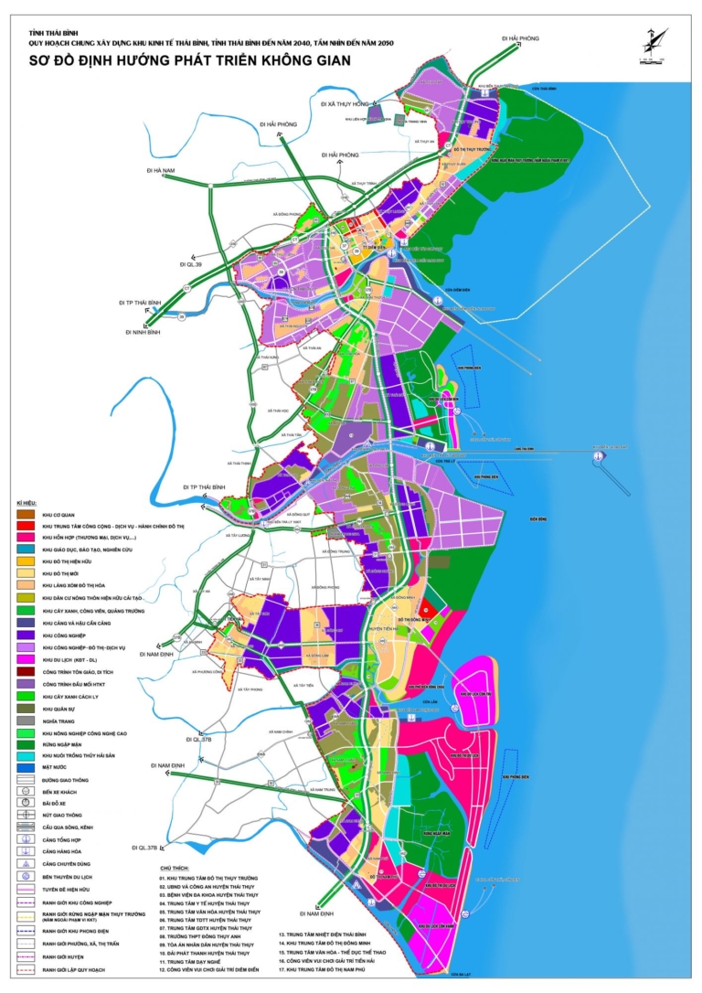 bản đồ quy hoạch khu kinh tế Thái Bình