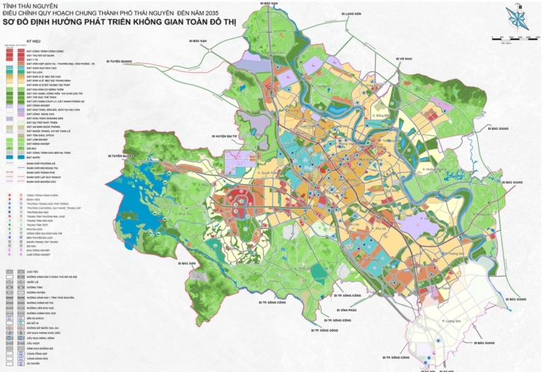 Bản đồ quy hoạch thành phố Thái Nguyên đến năm 2035