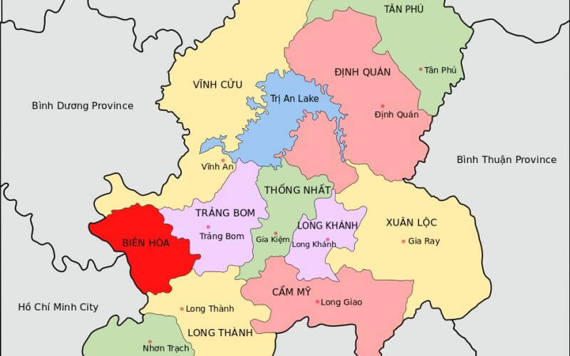 Vị trí huyện Trảng Bom tỉnh Đồng Nai