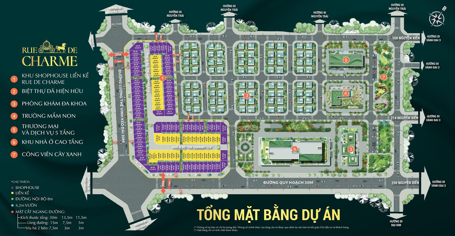 Mặt bằng tổng thể dự án Rue De Charme Nguyễn Xiển
