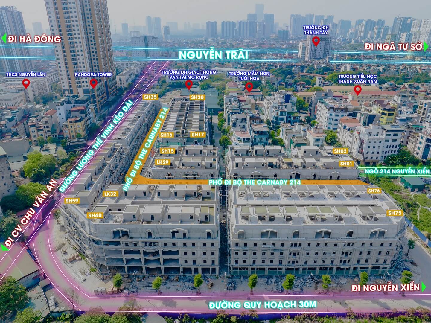 Tiến độ dự án rue de charme 214 nguyễn xiển