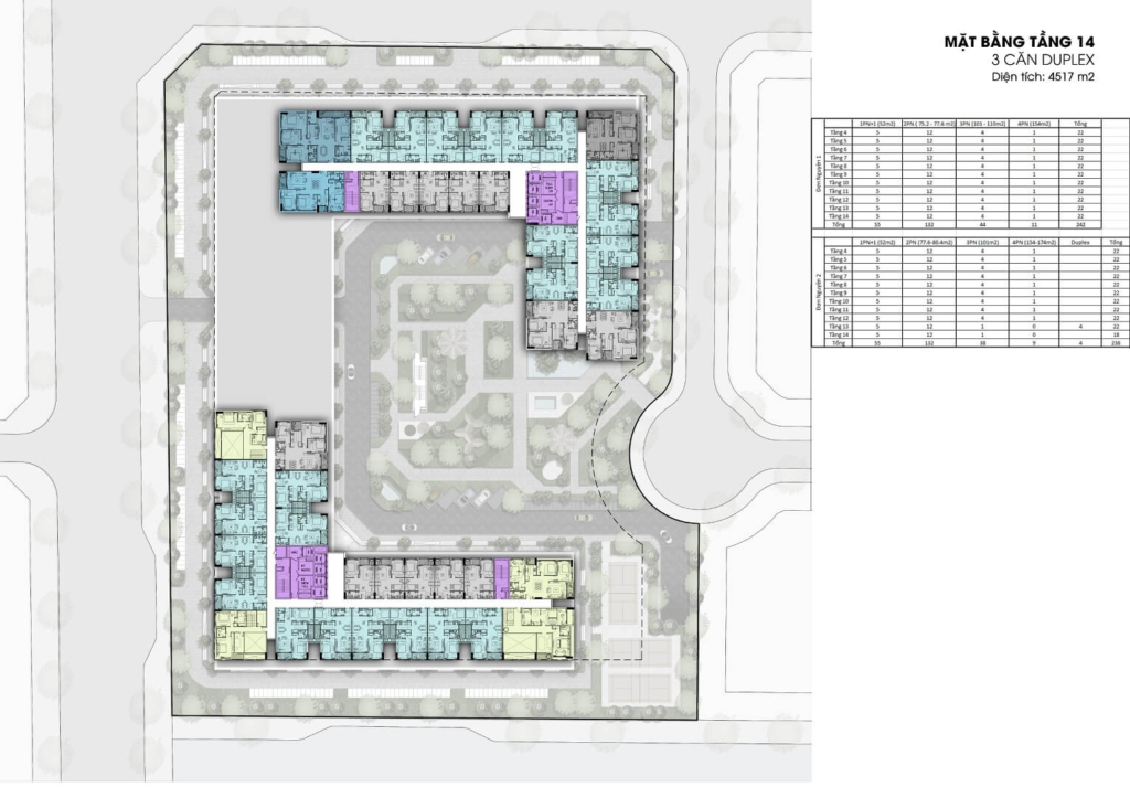 Mặt bằng chung cư taseco long biên