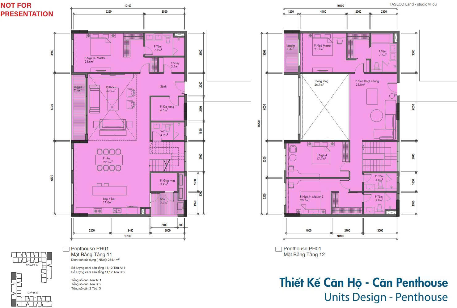 Thiết kế Penthouse taseco long biên 284m2