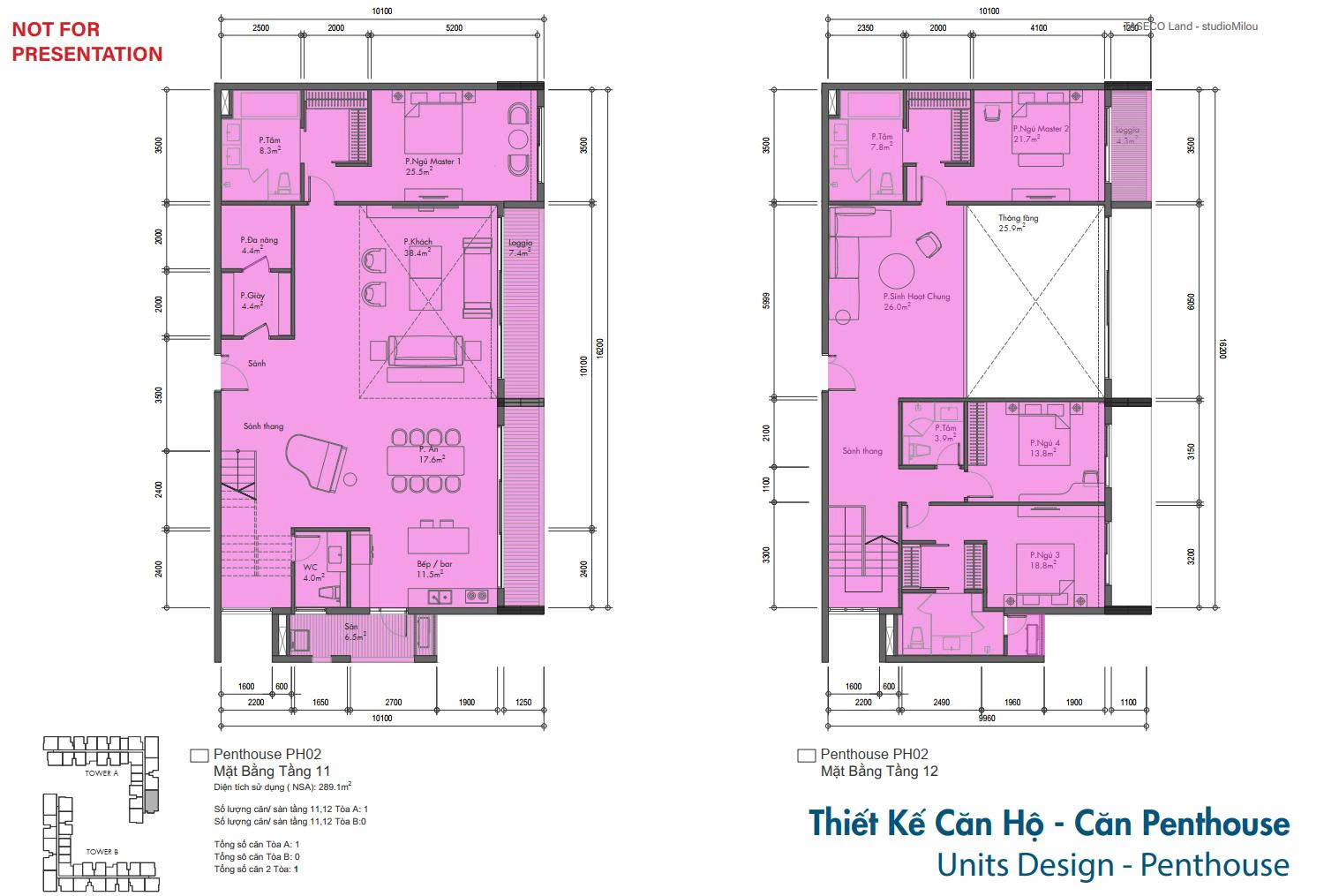 Thiết kế Penthouse taseco long biên 289m2
