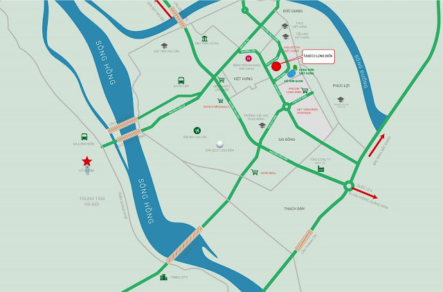 Vị trí căn hộ Taseco Long Biên