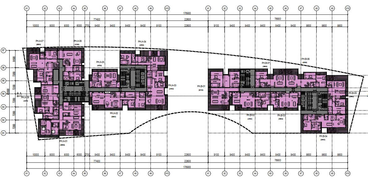 Mặt bằng Penthouse tầng 27 Monbay TV Hạ Long