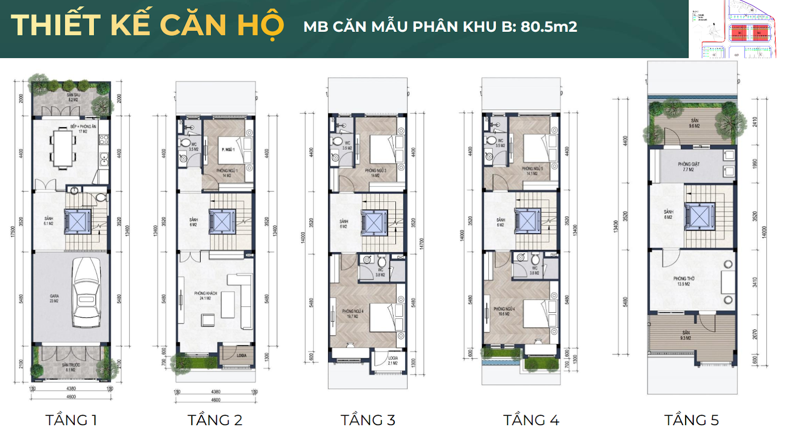 Mặt bằng thiết kế căn hộ Green Little Town Cổ Bi Gia Lâm