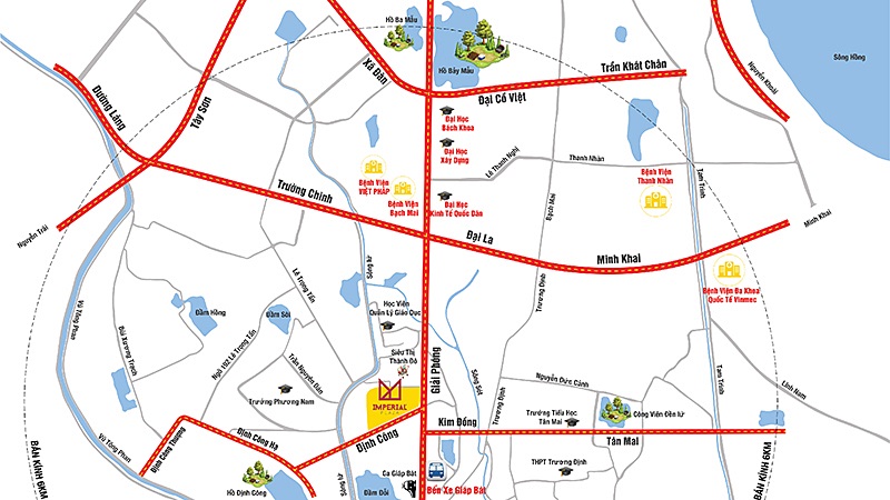 Vị trí Chung cư The Queen Palace 360 Giải Phóng