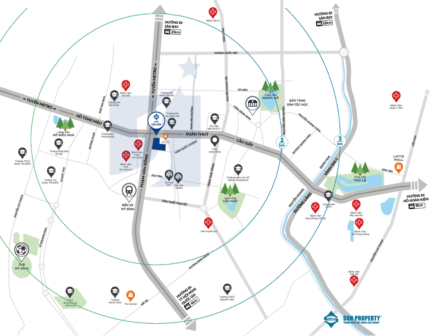Vị trí dự án Sun Feliza Suites Cầu Giấy